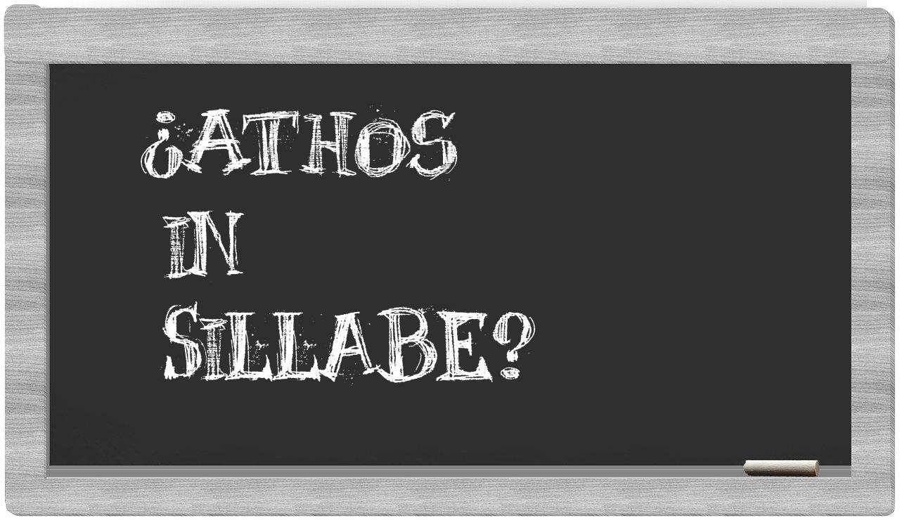 ¿Athos en sílabas?