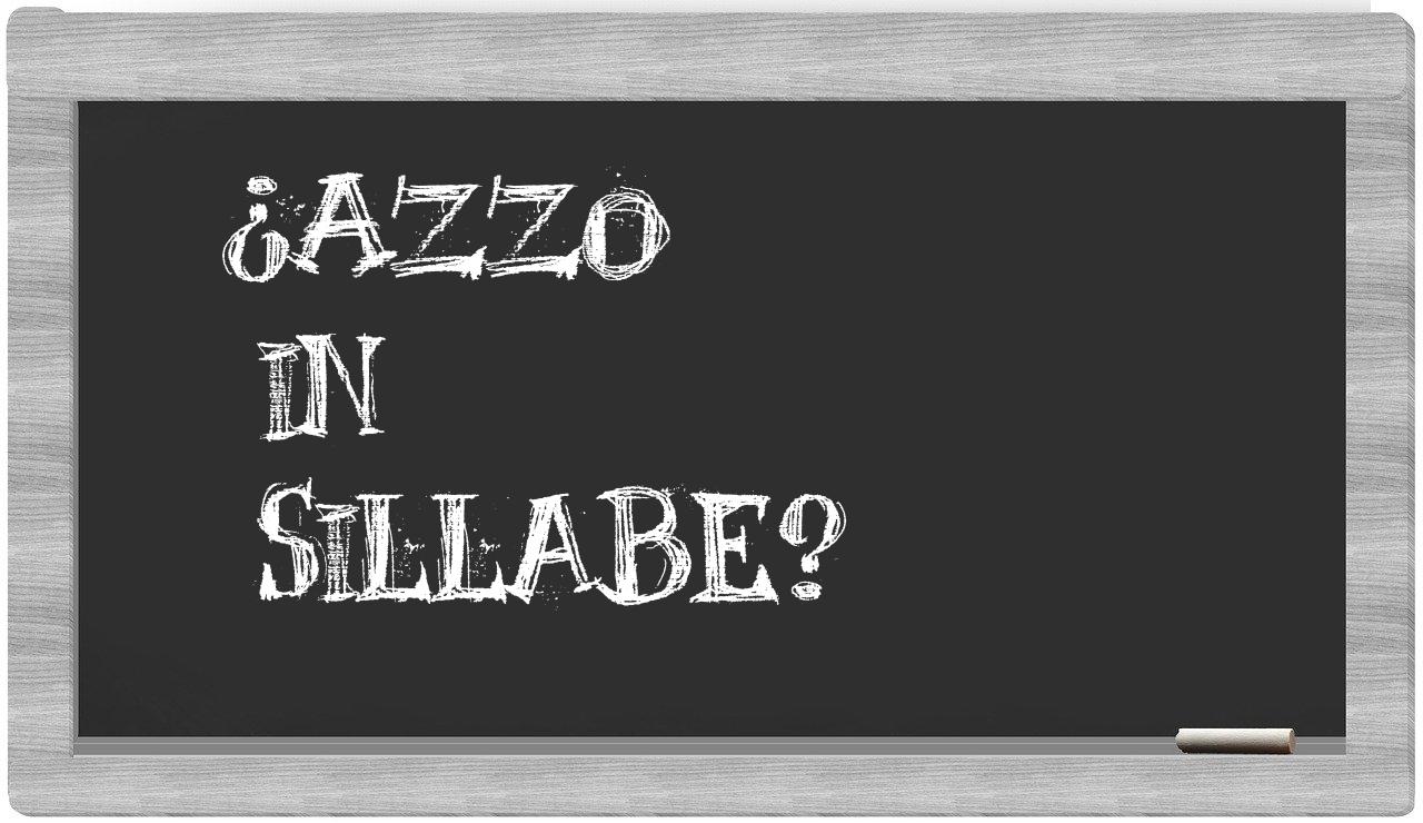 ¿Azzo en sílabas?
