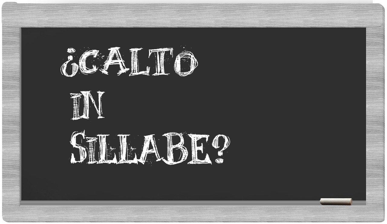 ¿Calto en sílabas?
