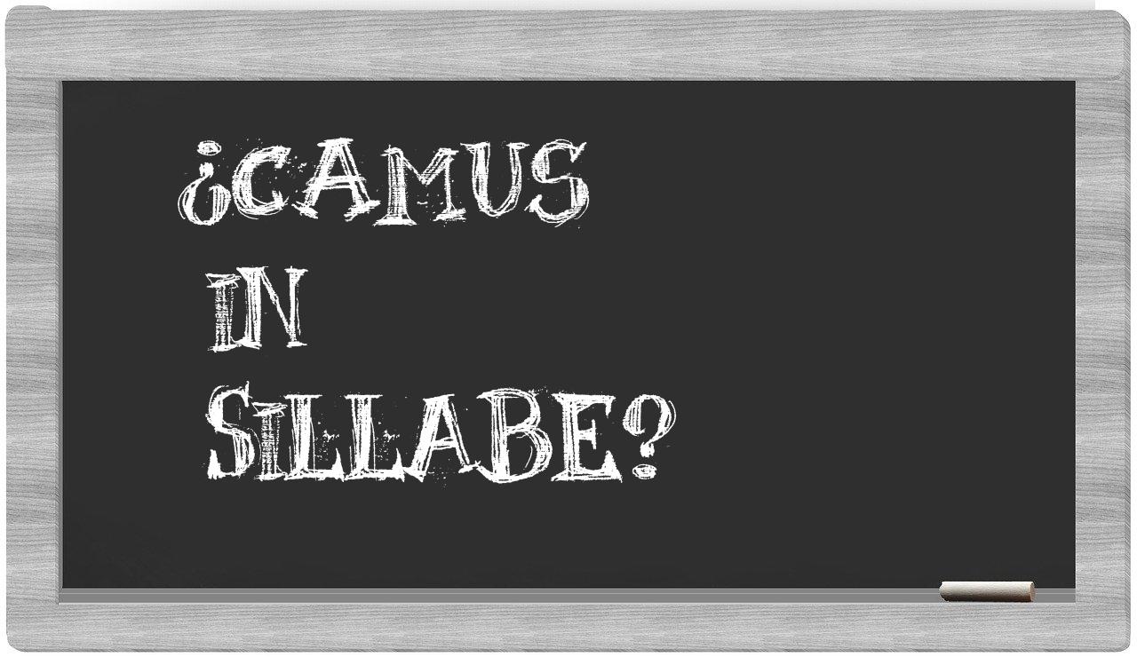 ¿Camus en sílabas?