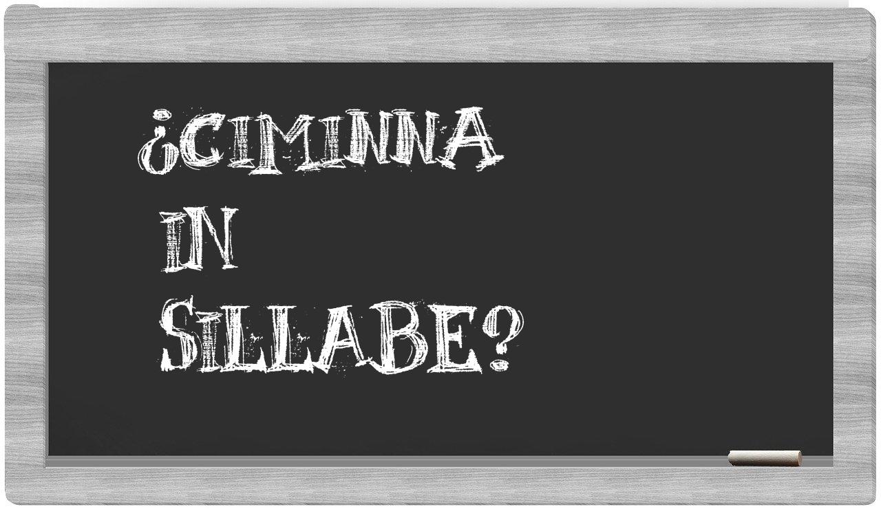 ¿Ciminna en sílabas?