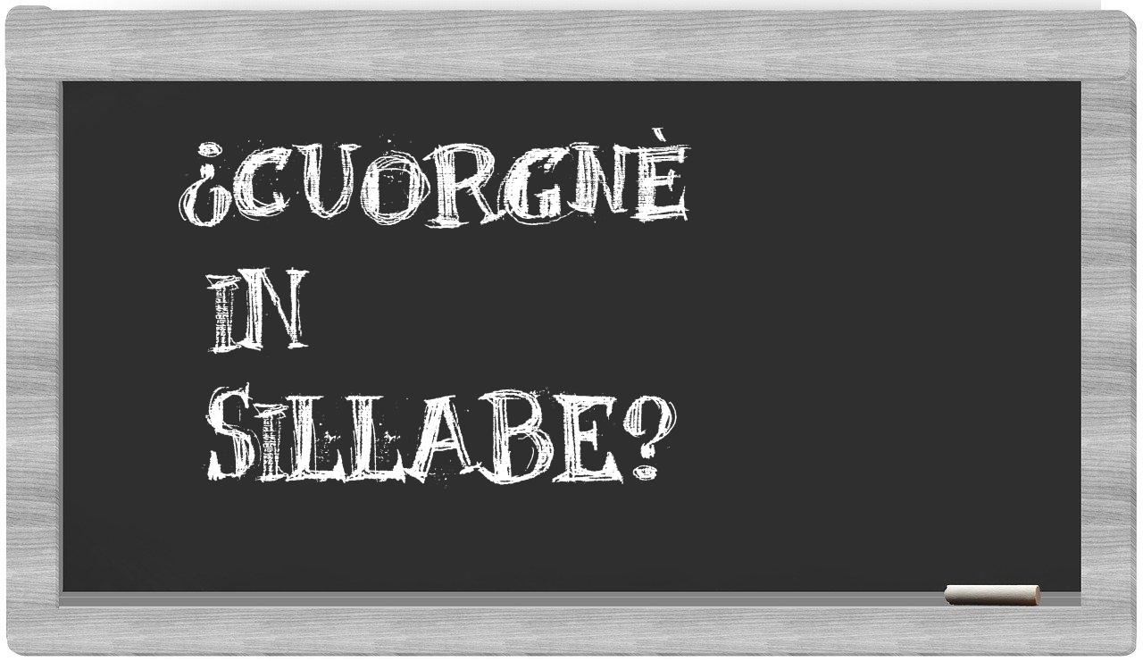 Cuorgnè in syllables