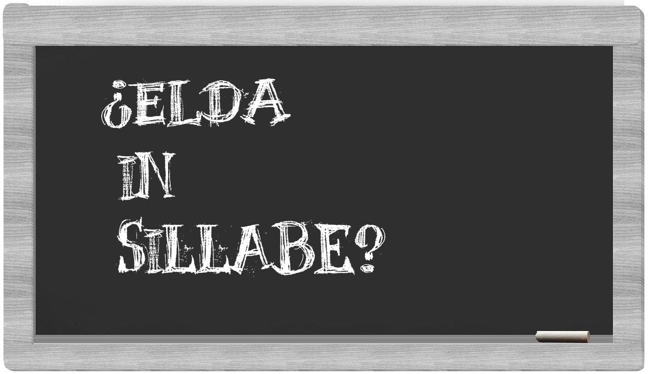 ¿Elda en sílabas?