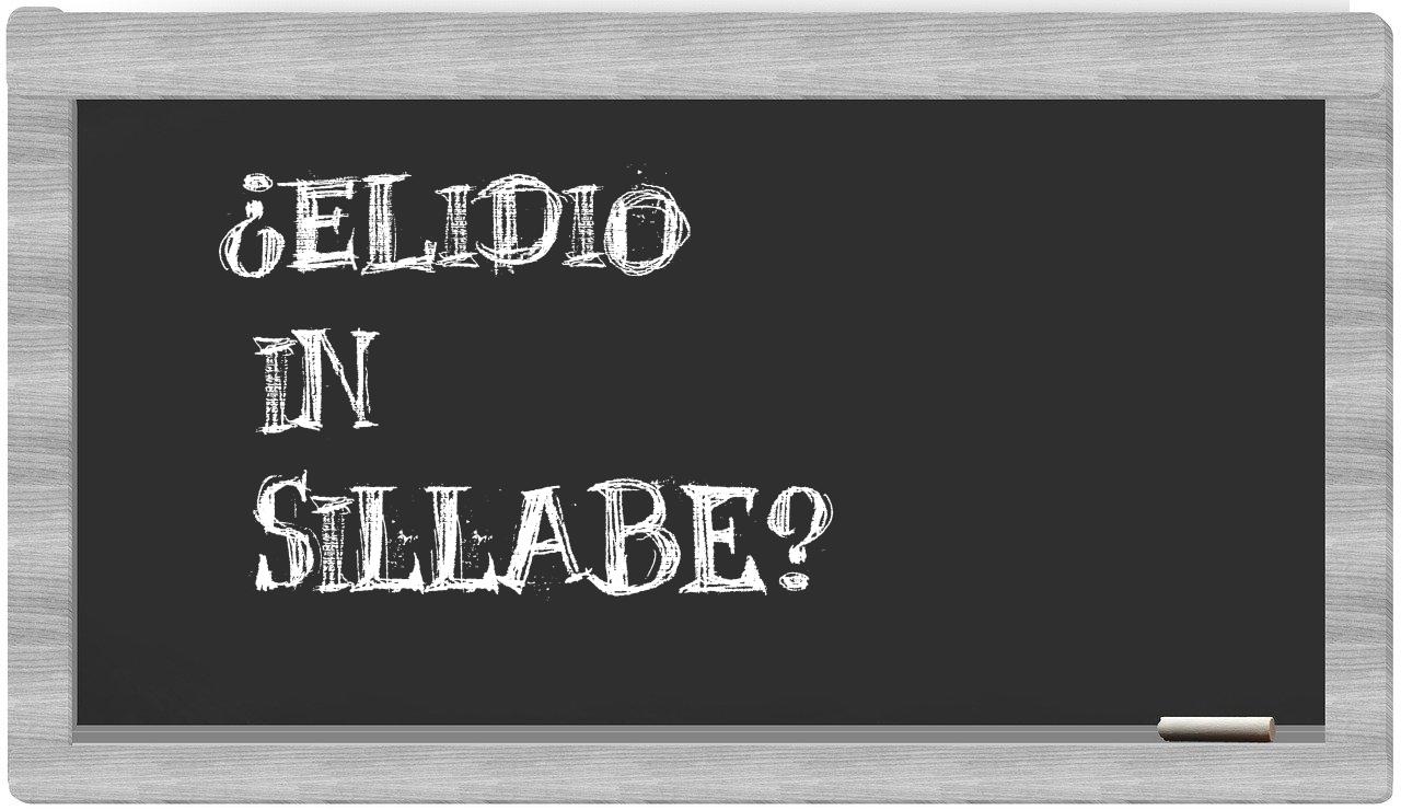¿Elidio en sílabas?