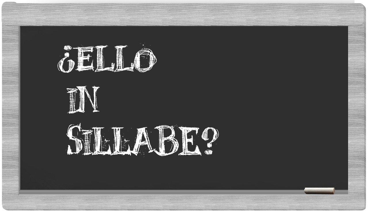 ¿Ello en sílabas?