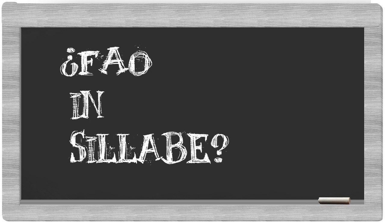 ¿FAO en sílabas?