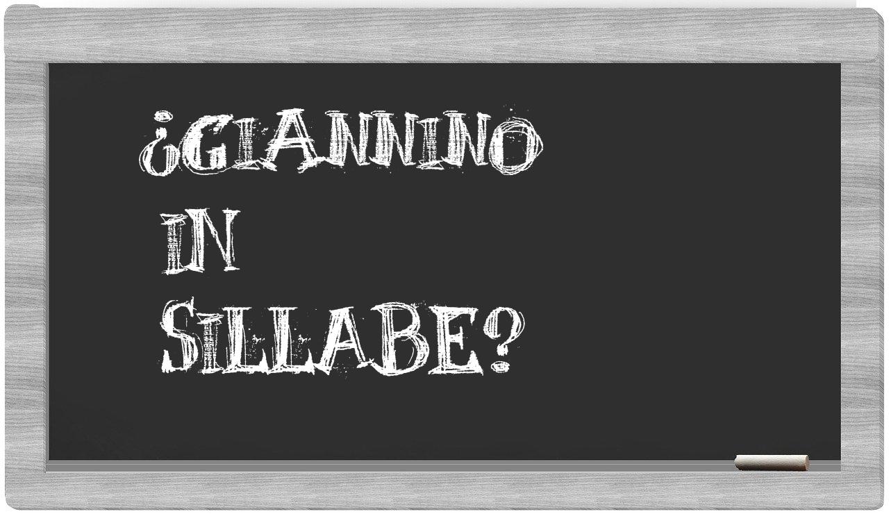 ¿Giannino en sílabas?