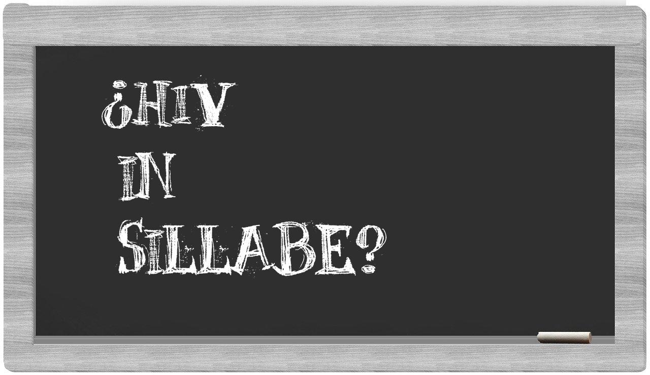 ¿HIV en sílabas?