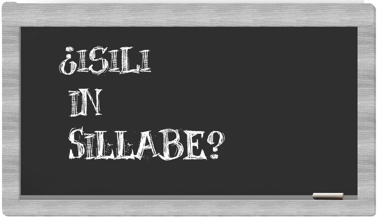 ¿Isili en sílabas?