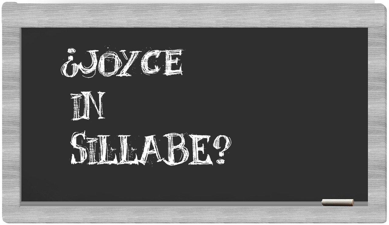 ¿Joyce en sílabas?