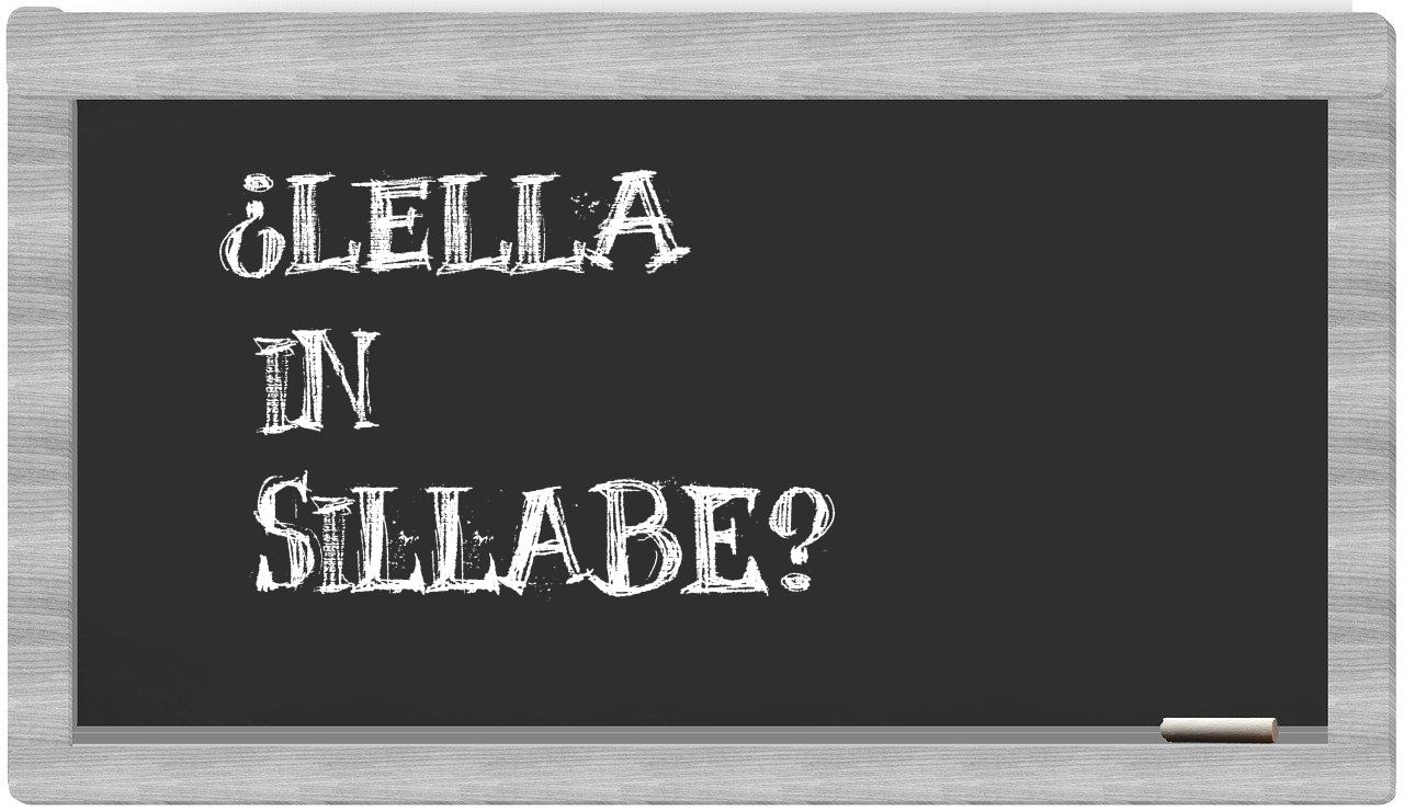 ¿Lella en sílabas?