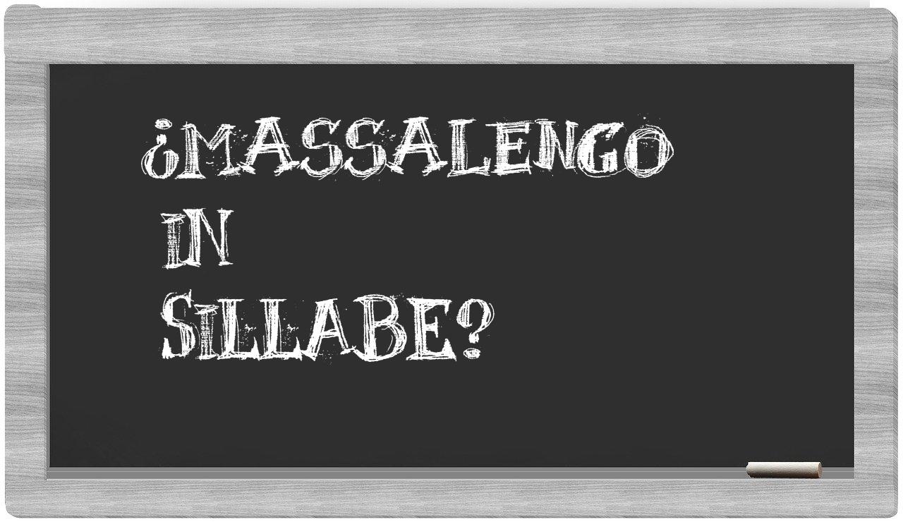 ¿Massalengo en sílabas?