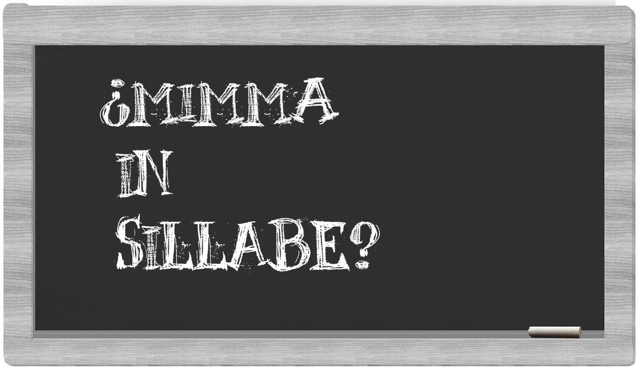 ¿Mimma en sílabas?