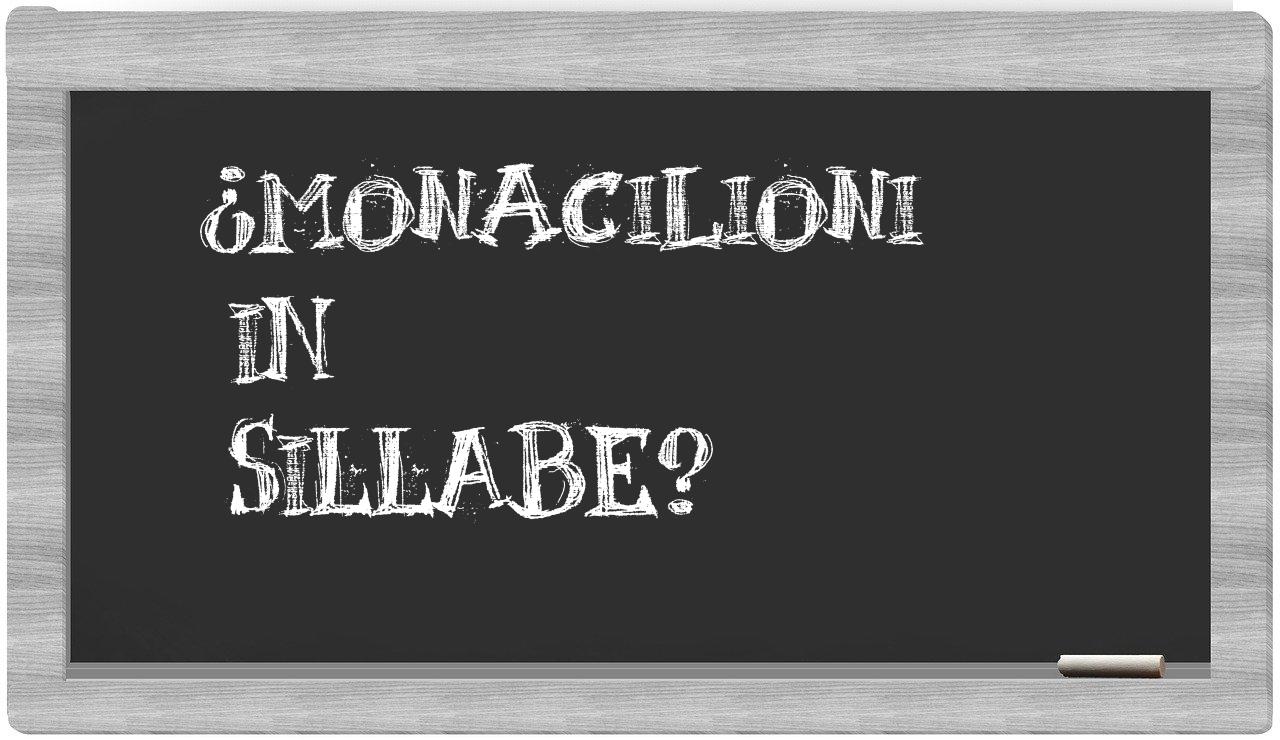 ¿Monacilioni en sílabas?