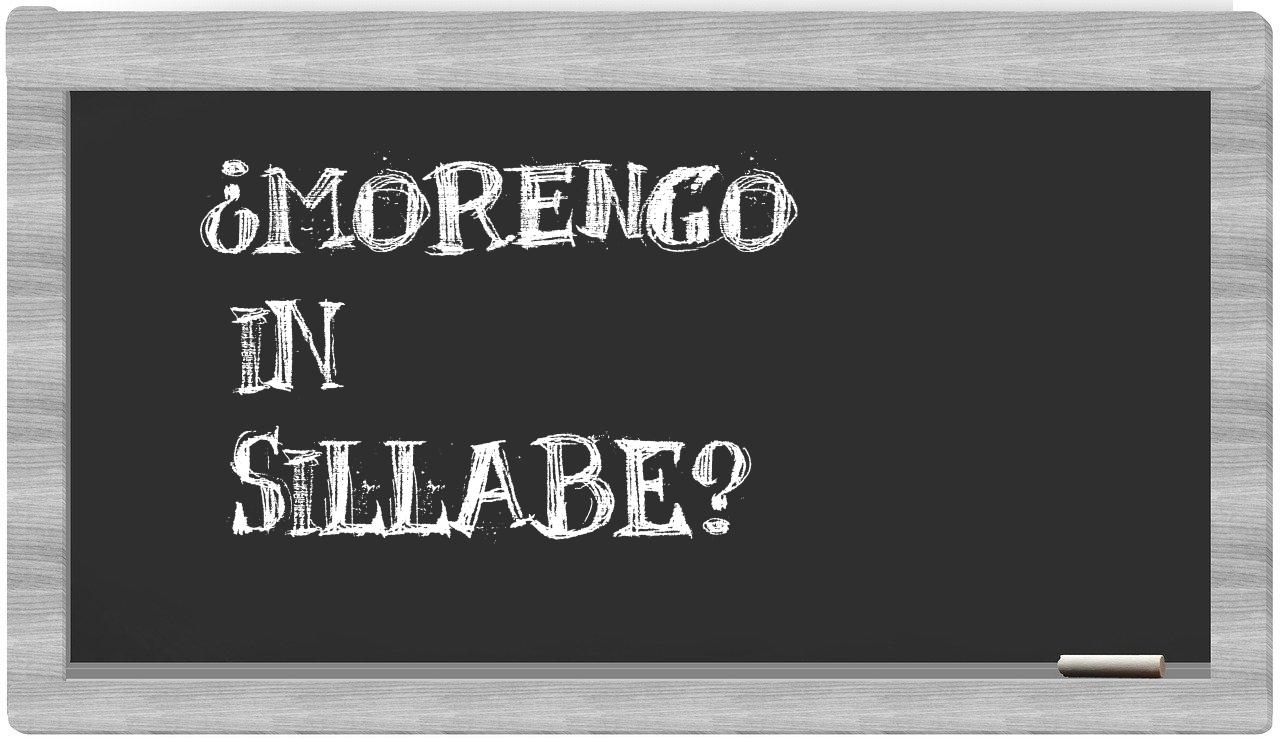 ¿Morengo en sílabas?