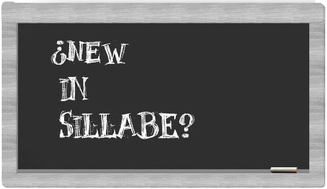 ¿New en sílabas?