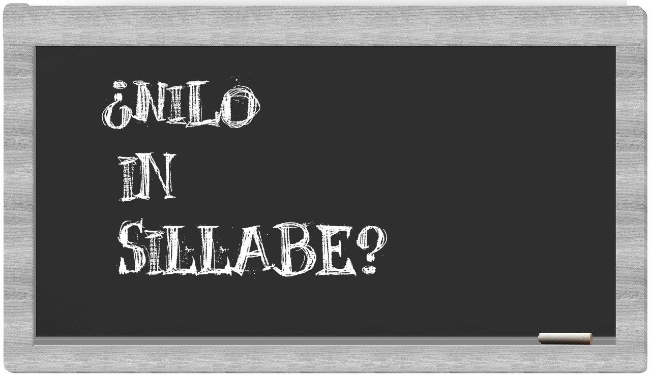 ¿Nilo en sílabas?