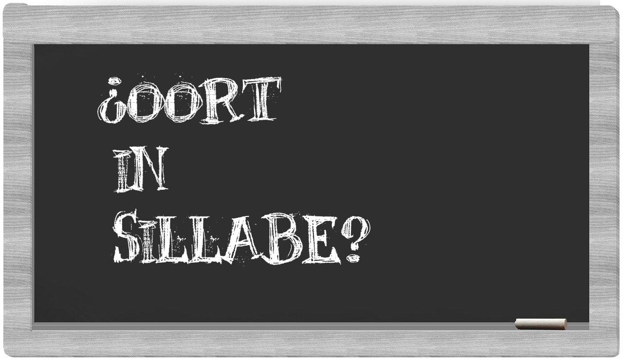 ¿Oort en sílabas?