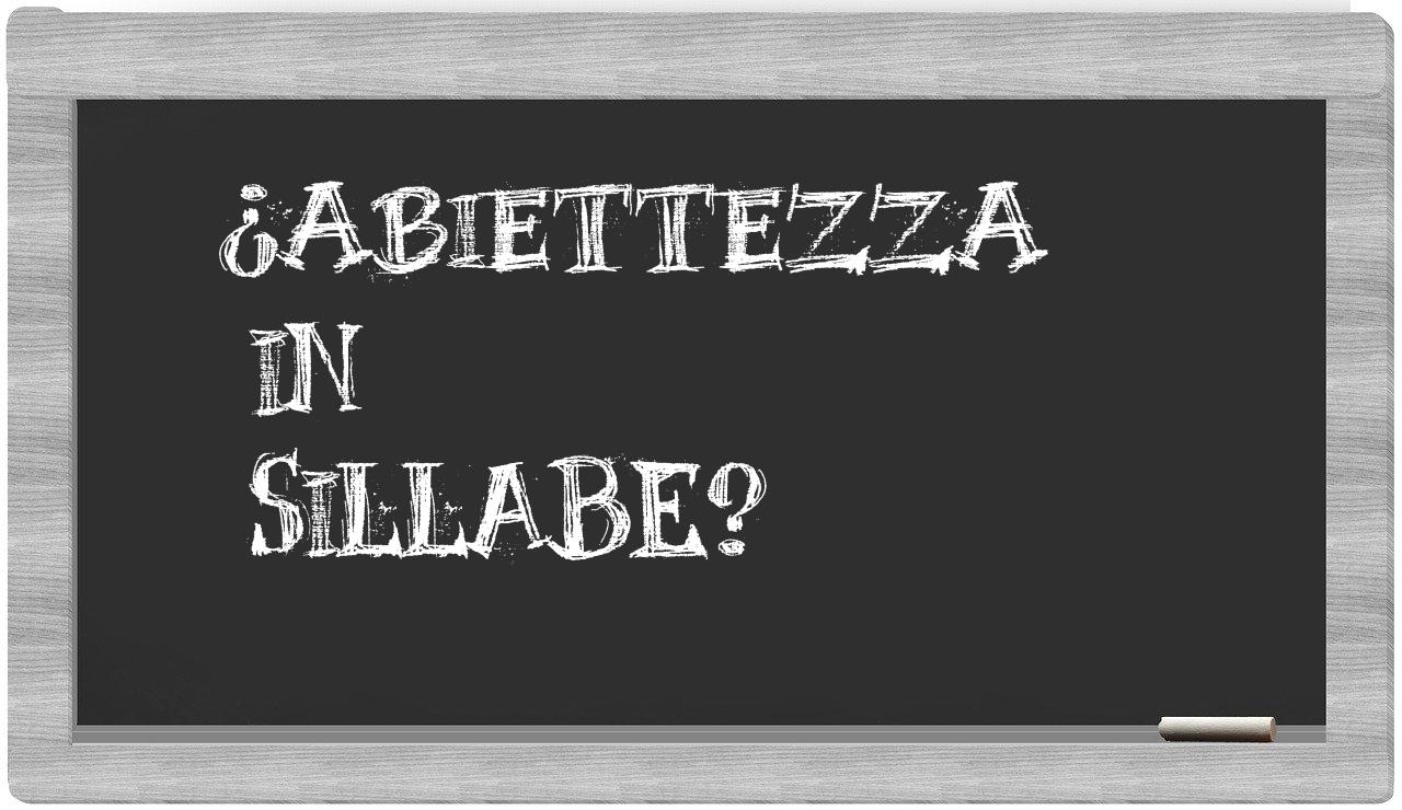 ¿abiettezza en sílabas?