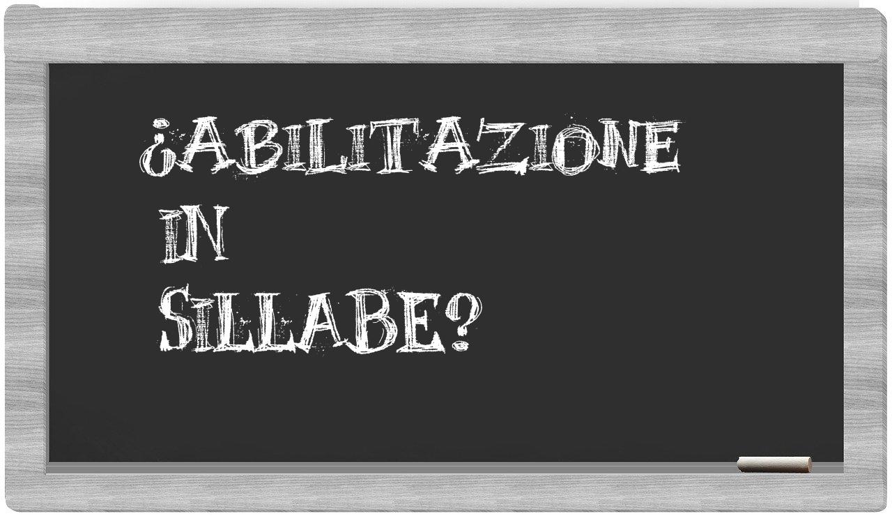 ¿abilitazione en sílabas?