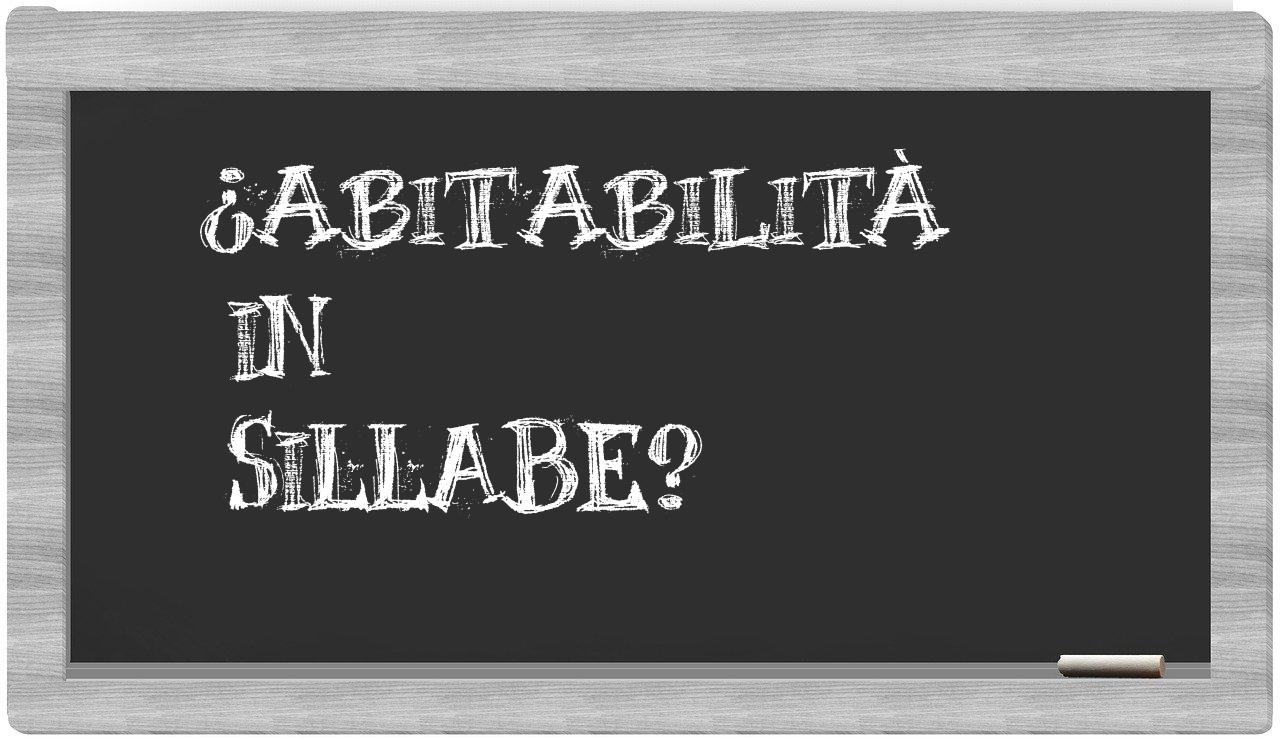 ¿abitabilità en sílabas?