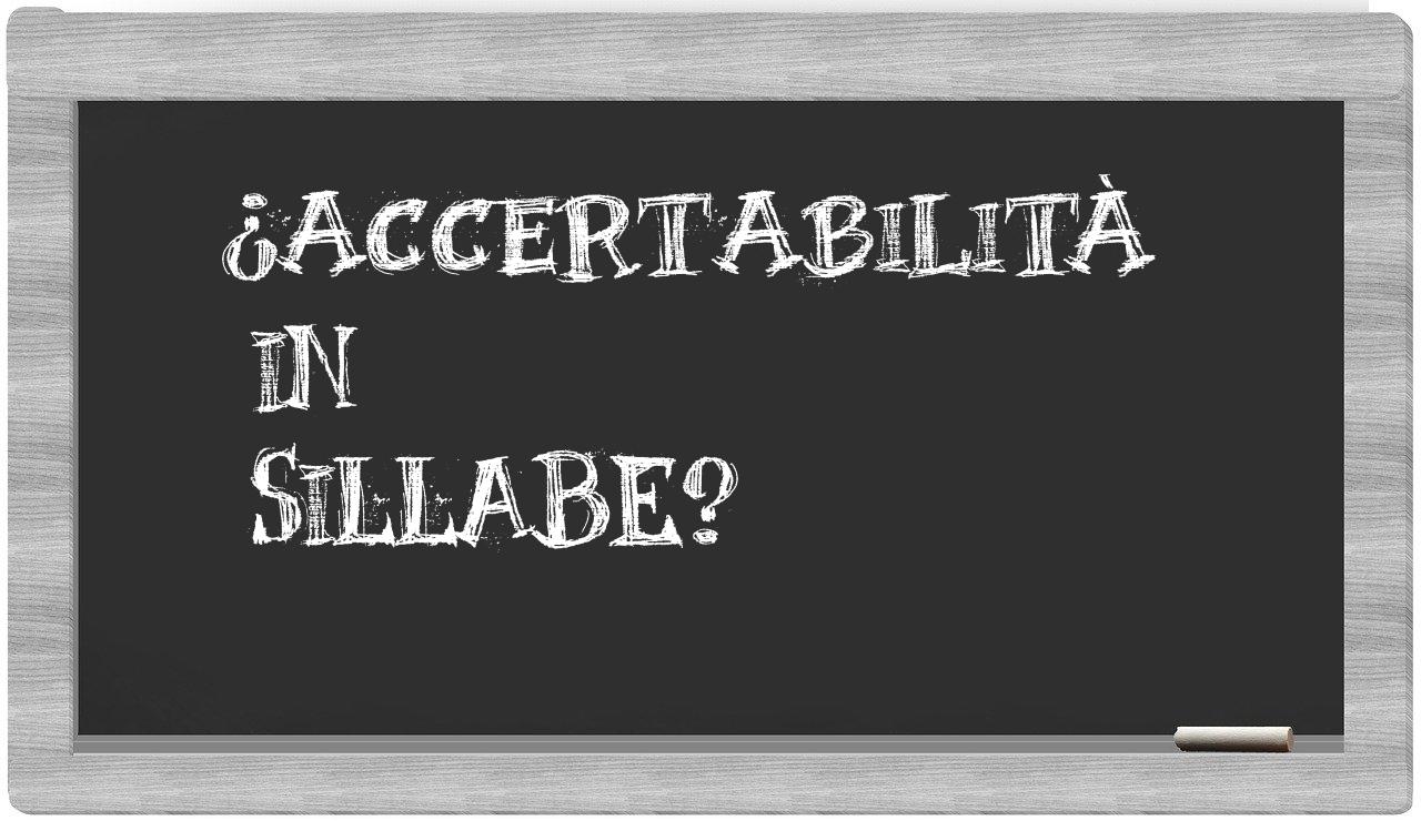 ¿accertabilità en sílabas?