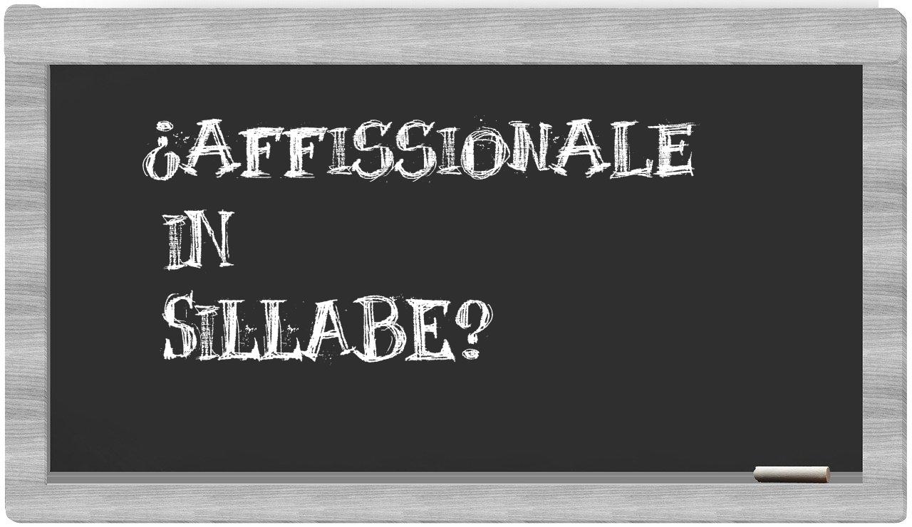 ¿affissionale en sílabas?