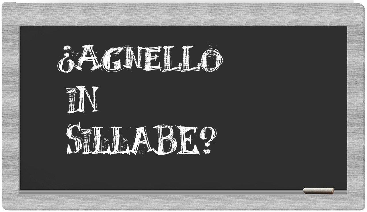 agnello in syllables