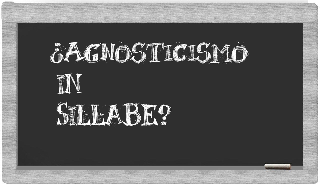 agnosticismo in syllables