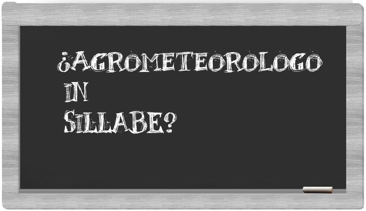 agrometeorologo in syllables