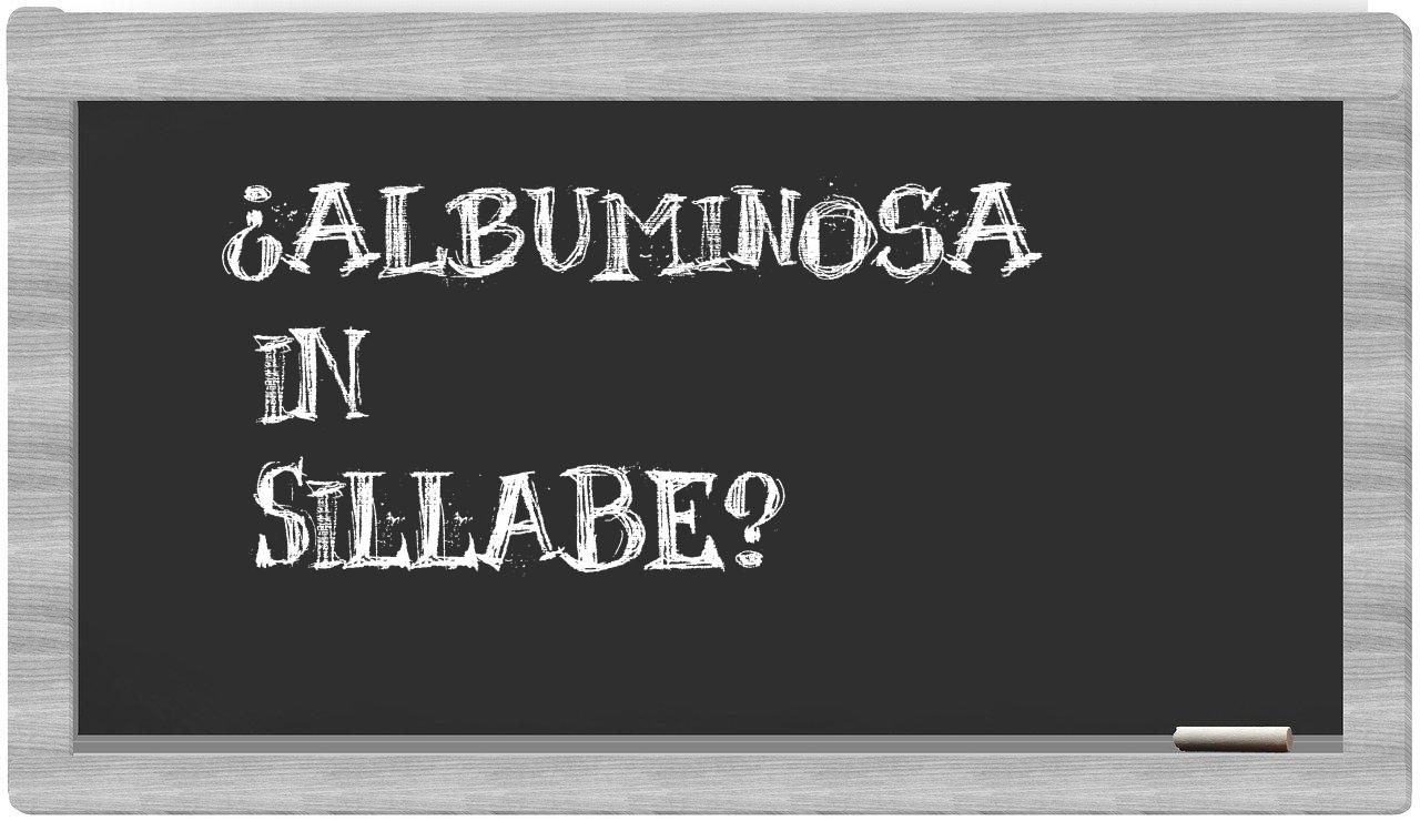 ¿albuminosa en sílabas?