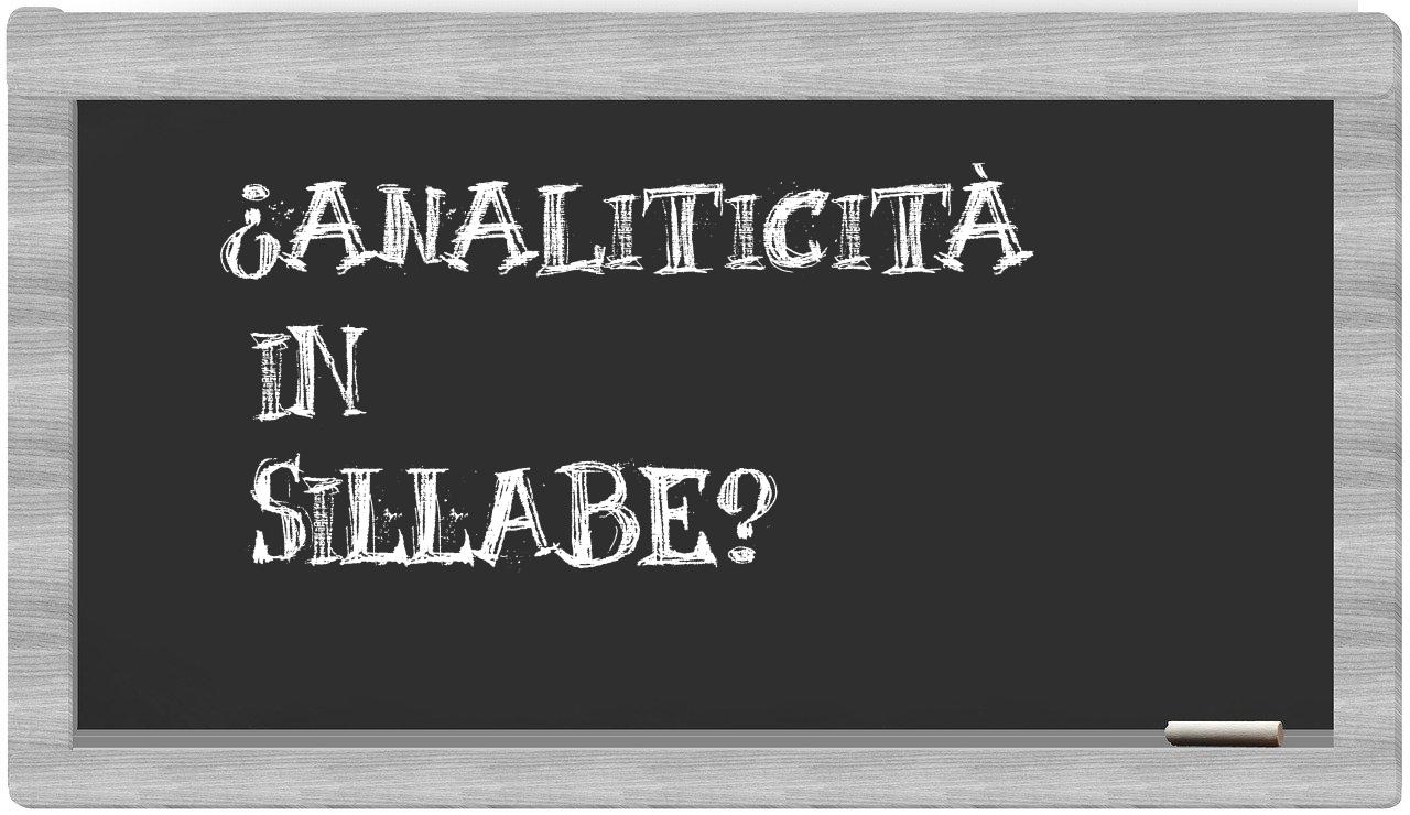 analiticità in syllables