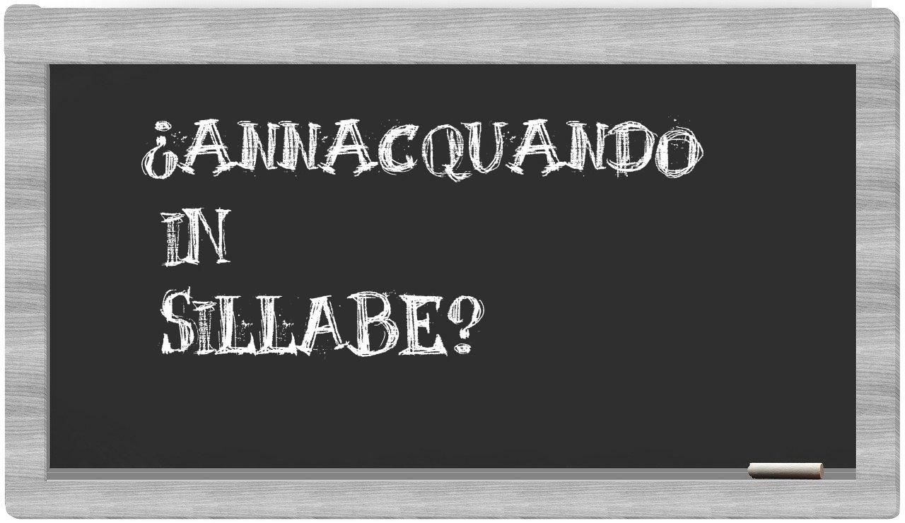 annacquando in syllables