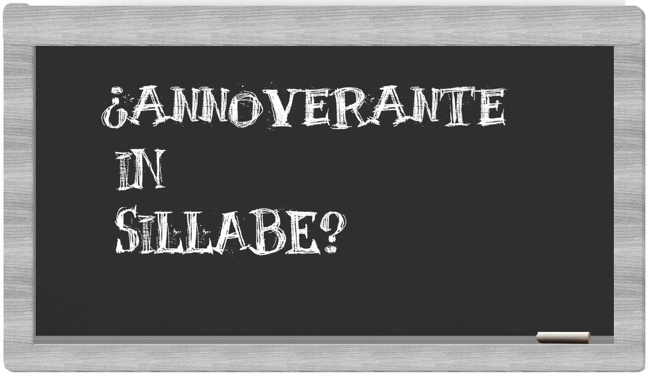 annoverante in syllables