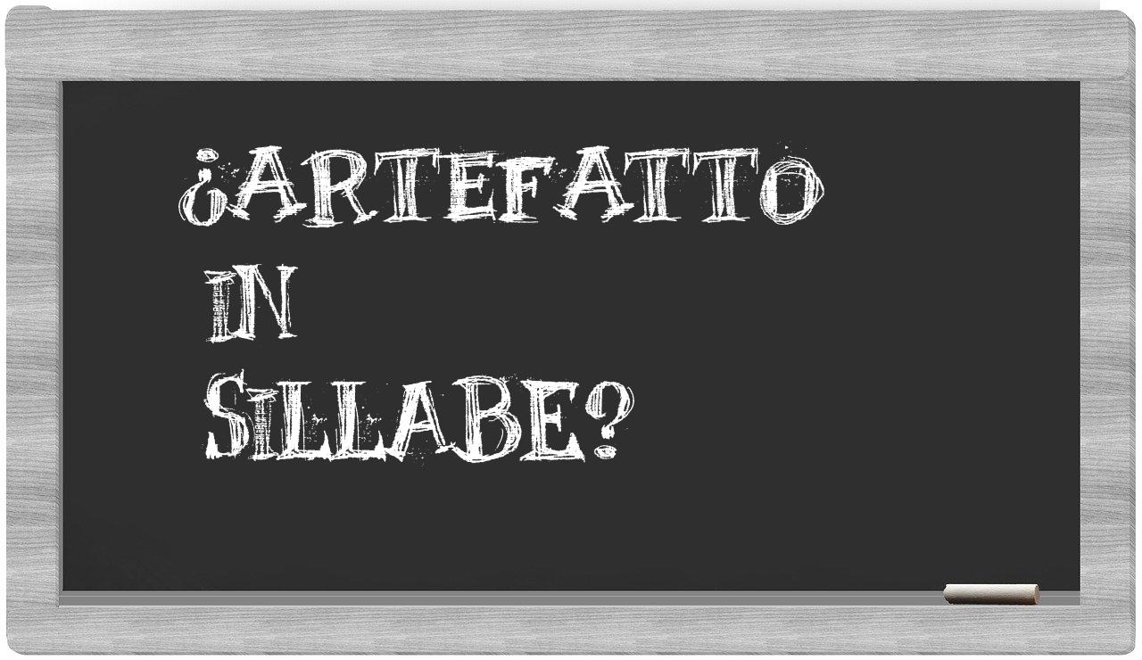 artefatto in syllables