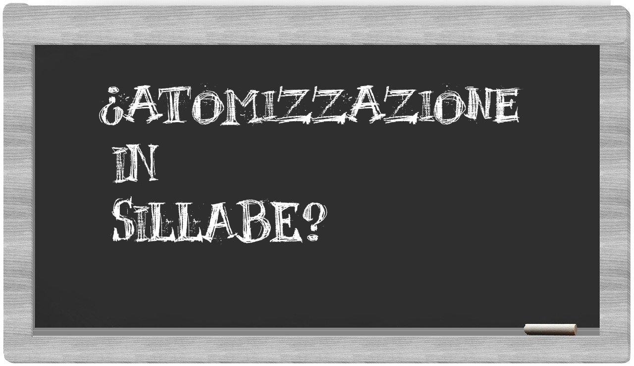 ¿atomizzazione en sílabas?