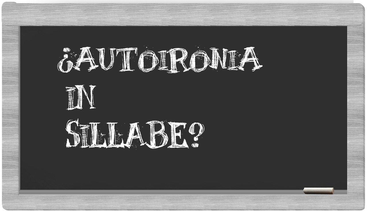 autoironia in syllables