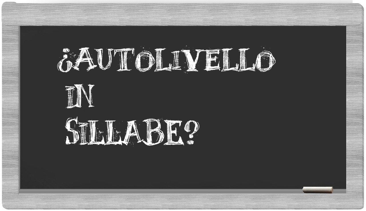 autolivello in syllables