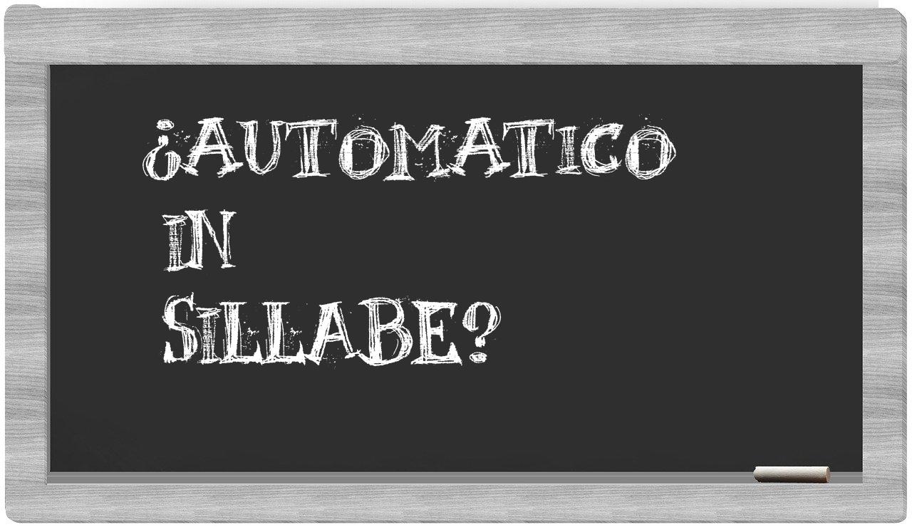 automatico in syllables