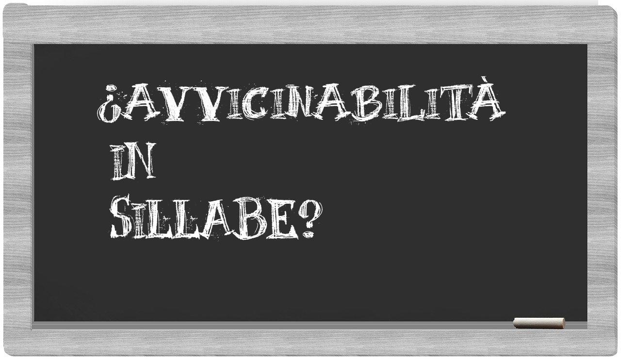 ¿avvicinabilità en sílabas?