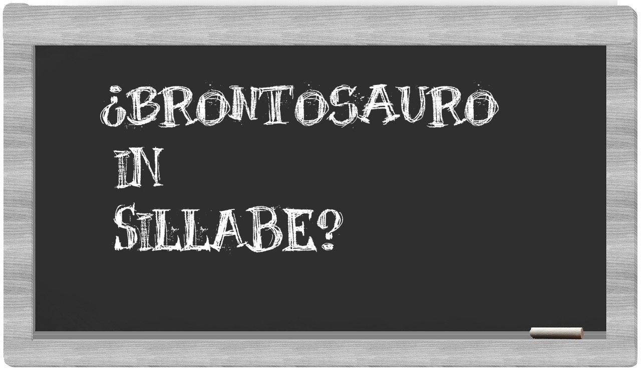 brontosauro in syllables