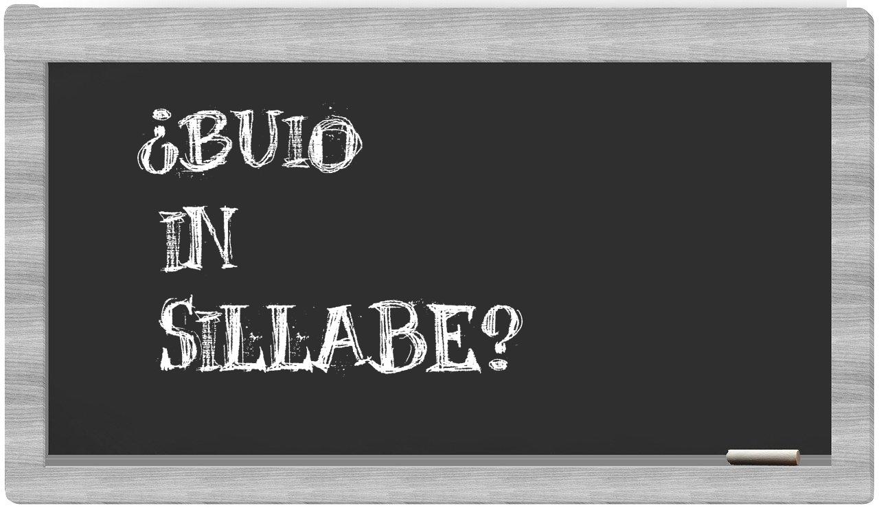 ¿buio en sílabas?