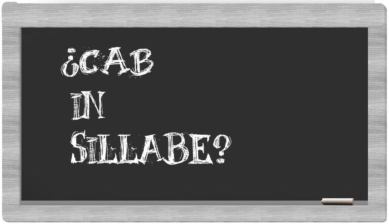 ¿cab en sílabas?