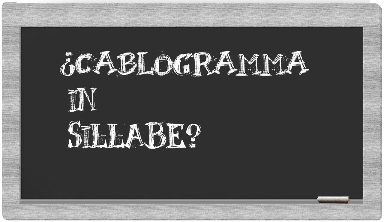 ¿cablogramma en sílabas?