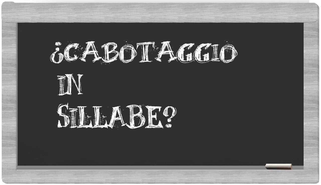 ¿cabotaggio en sílabas?