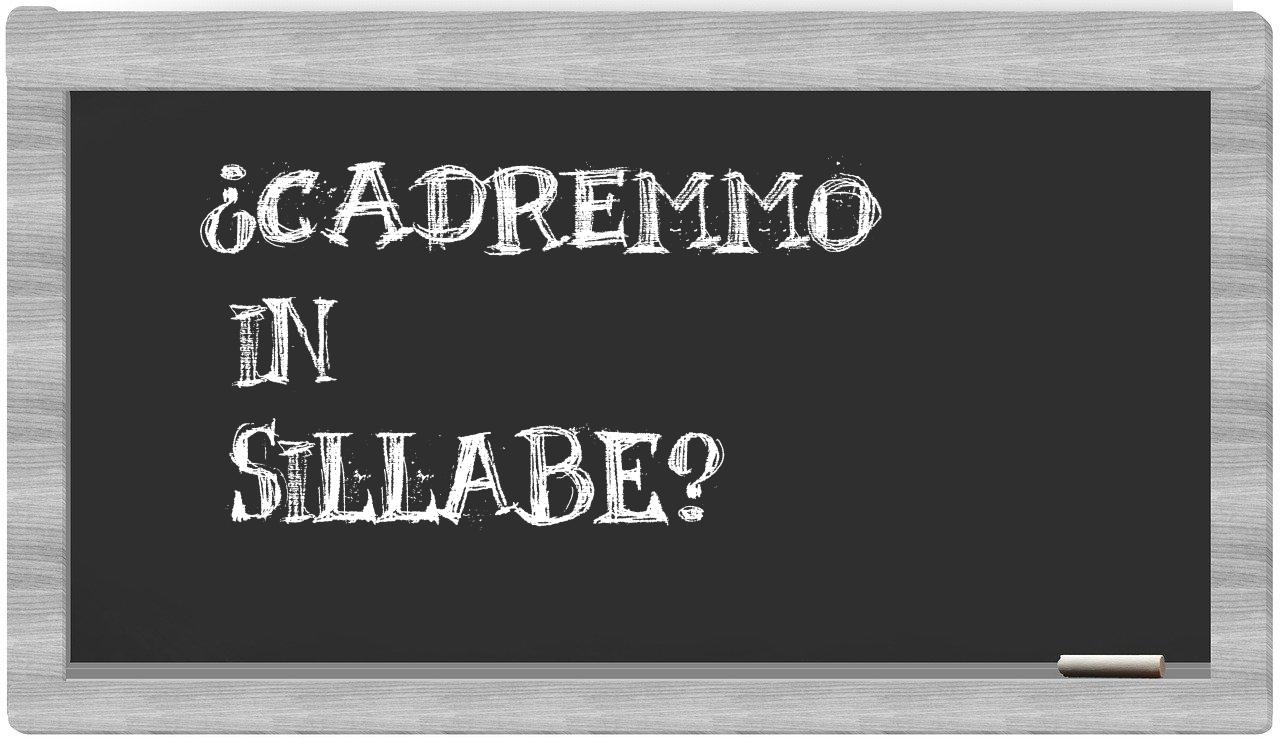 ¿cadremmo en sílabas?