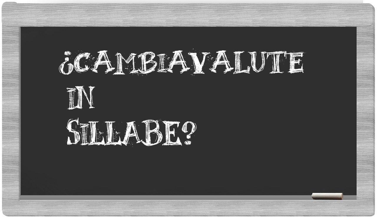 ¿cambiavalute en sílabas?