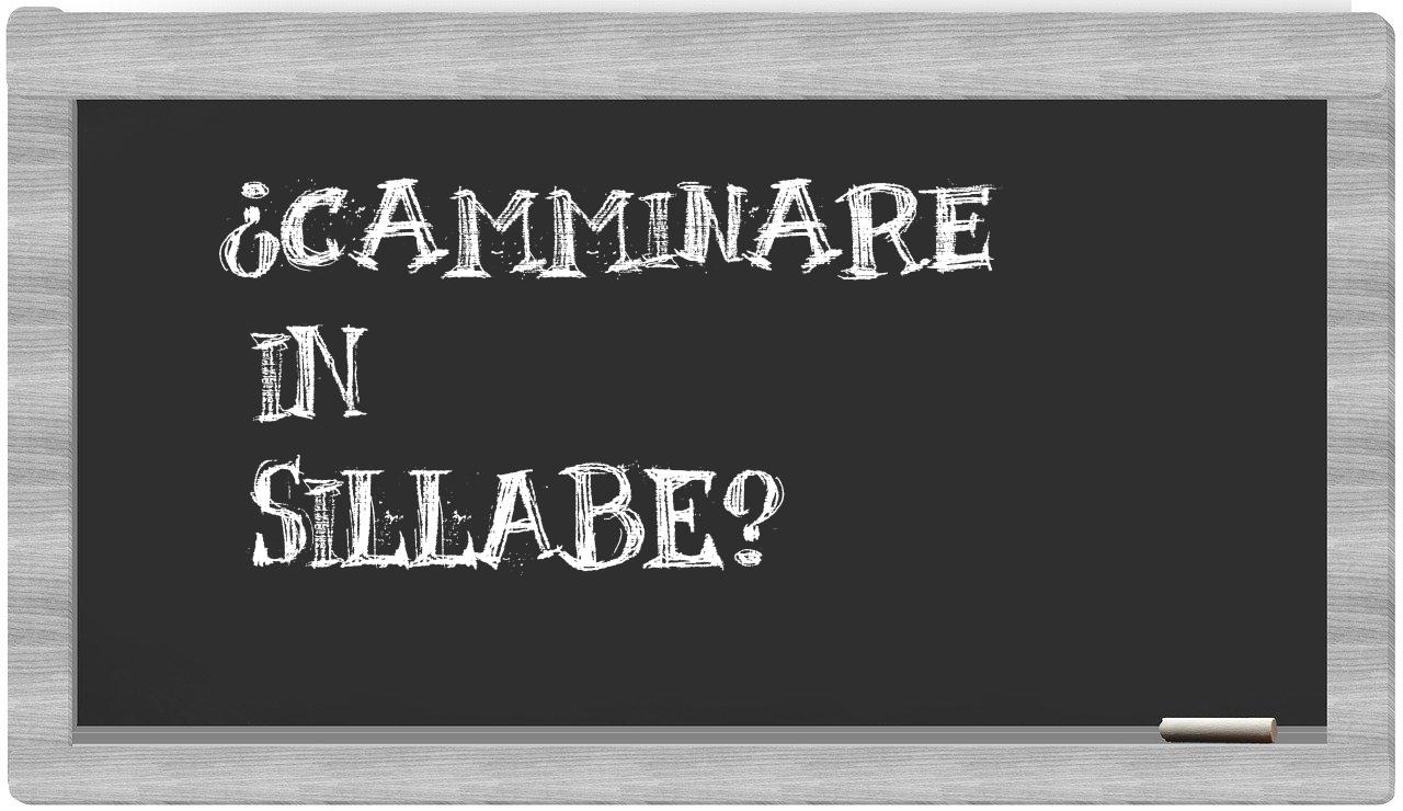 ¿camminare en sílabas?