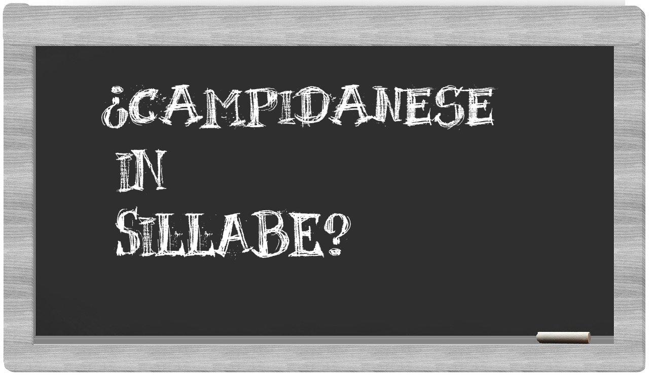 ¿campidanese en sílabas?