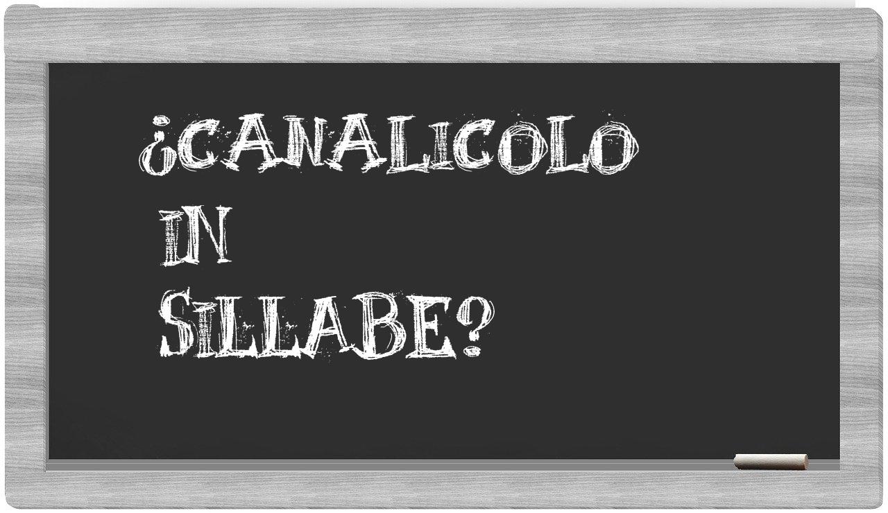 ¿canalicolo en sílabas?